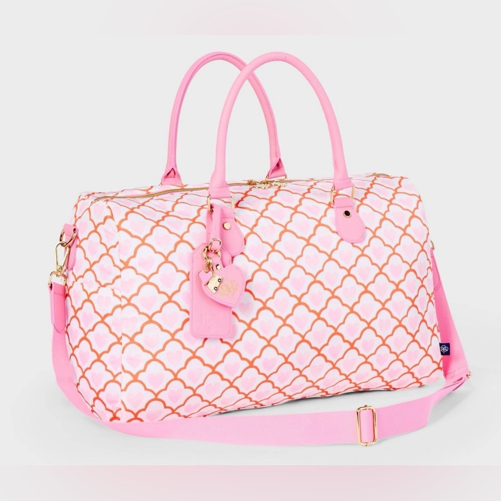💖✈️ Roller Rabbit x Target Geo Hearts Softside Duffel Bag Pink